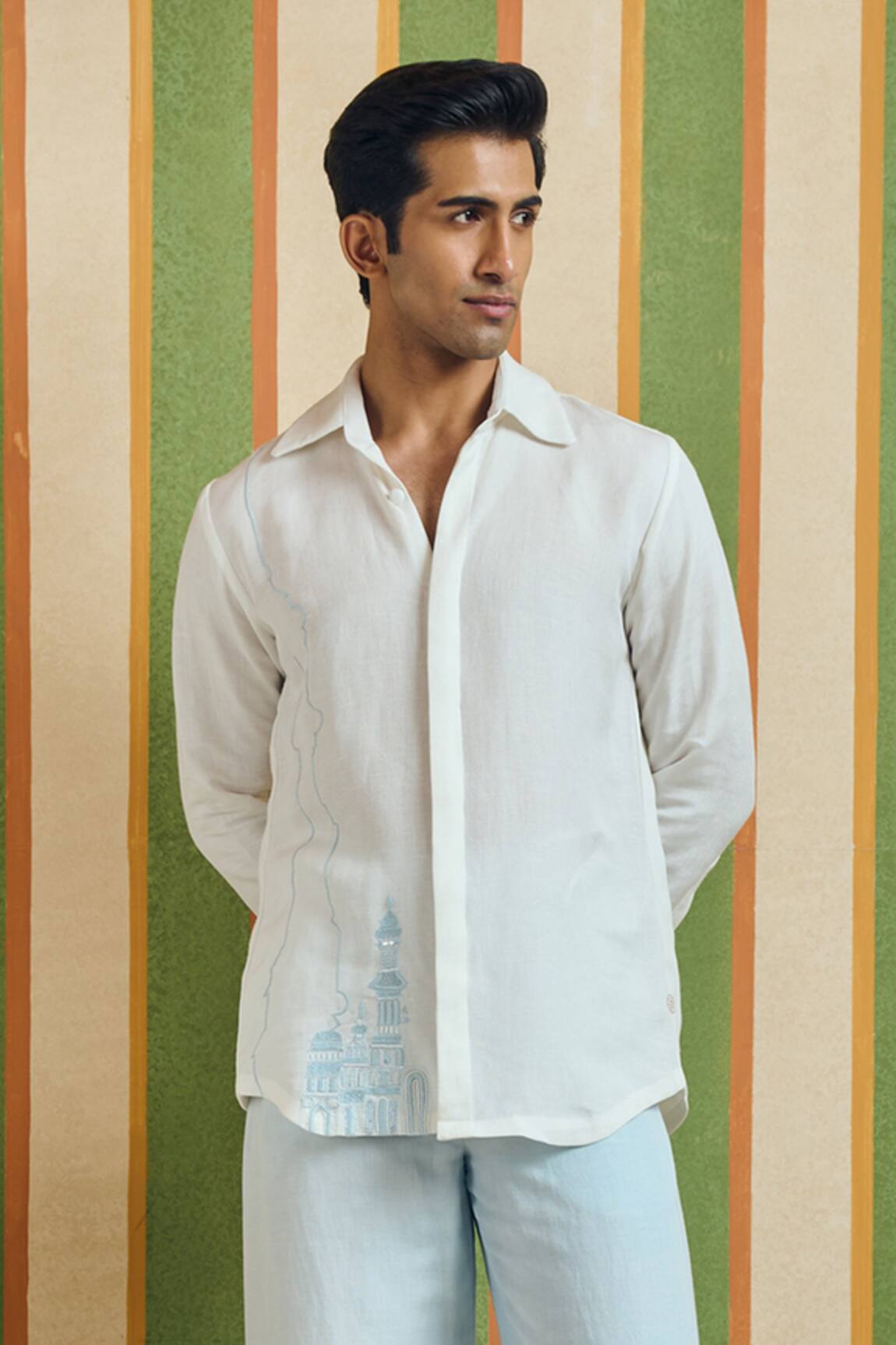 Orthodox Citadel Architectural Embroidered Shirt