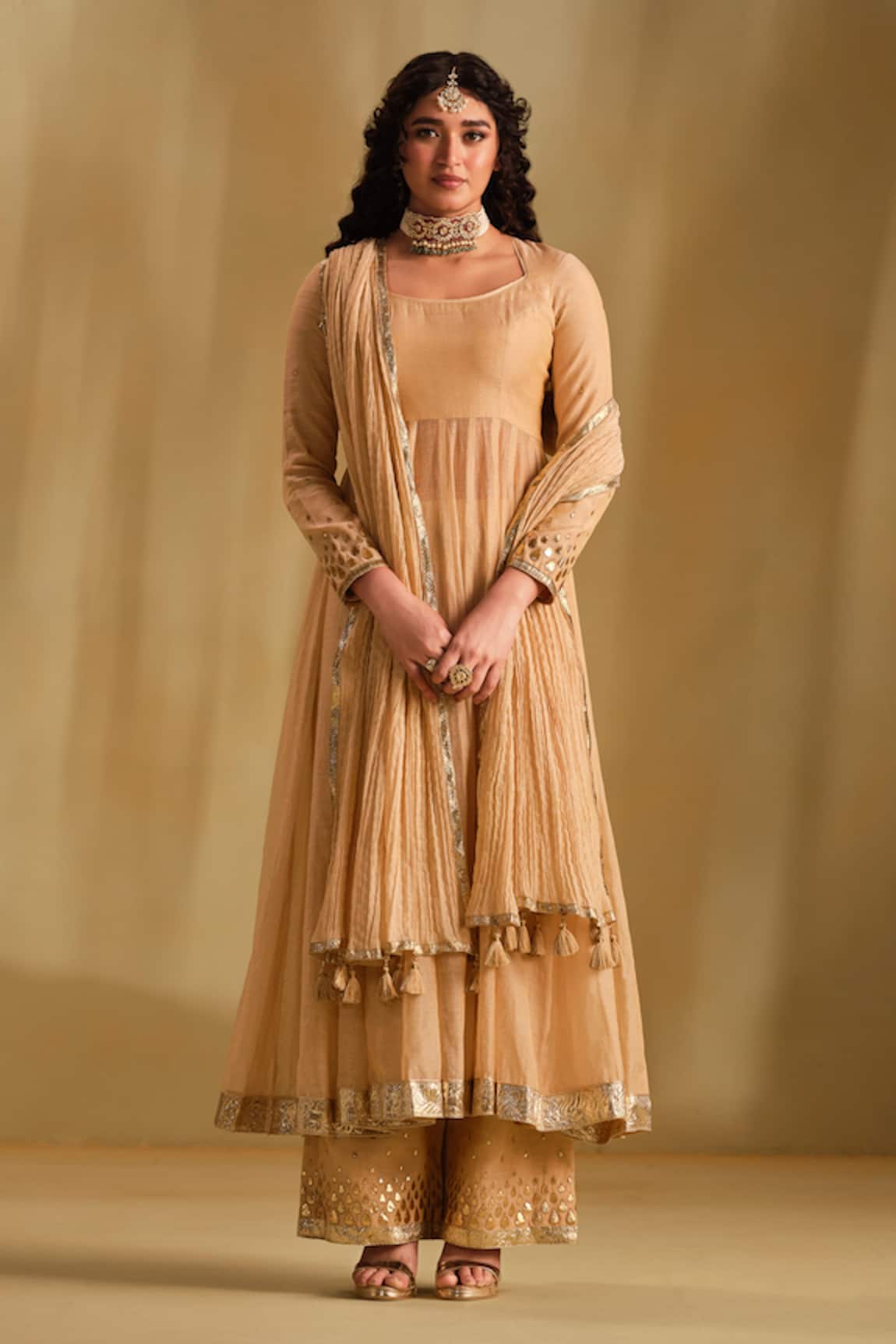 Almaari By Pooja Patel Arya Silk Embroidered Anarkali Set