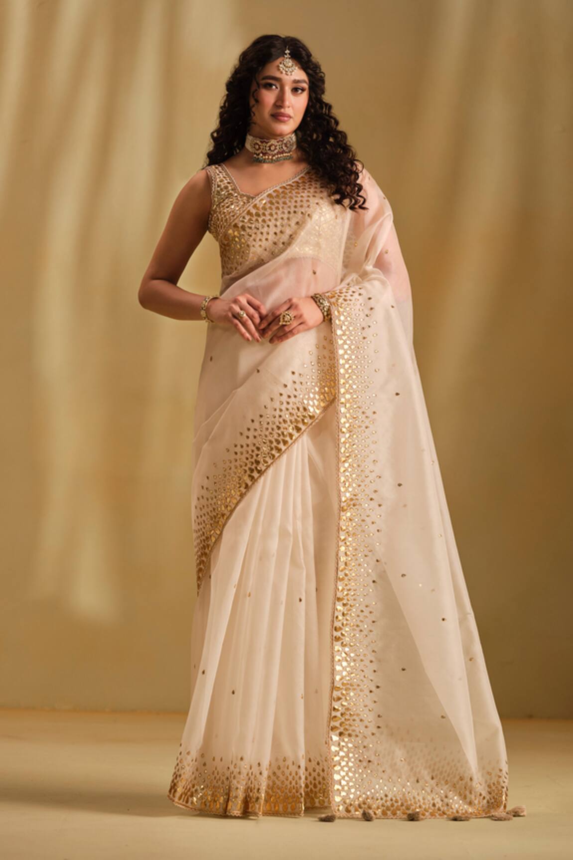 Almaari By Pooja Patel Supriya Gota Work Saree With Blouse