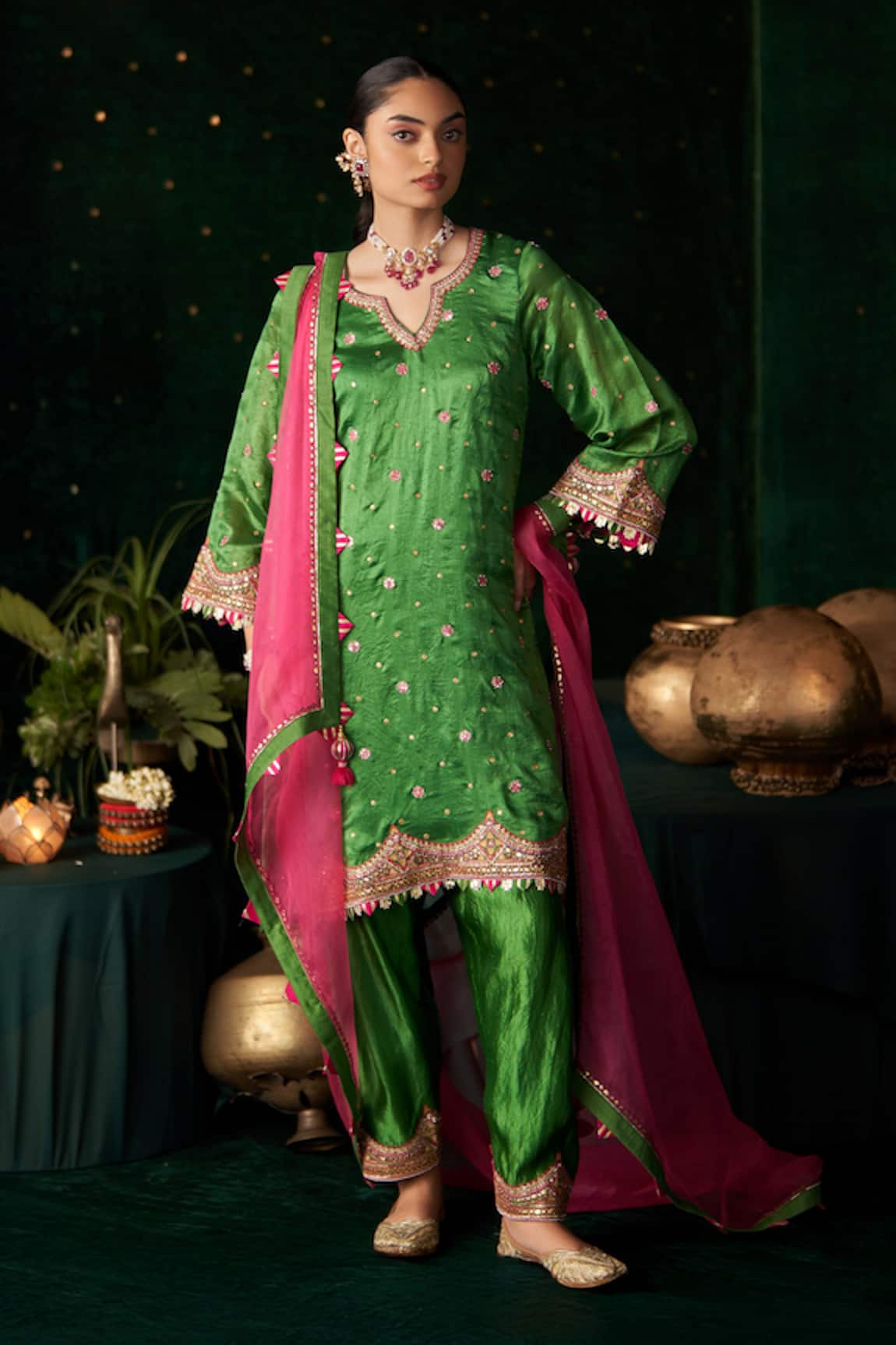 Almaari By Pooja Patel Kanjira Embroidered Kurta Set