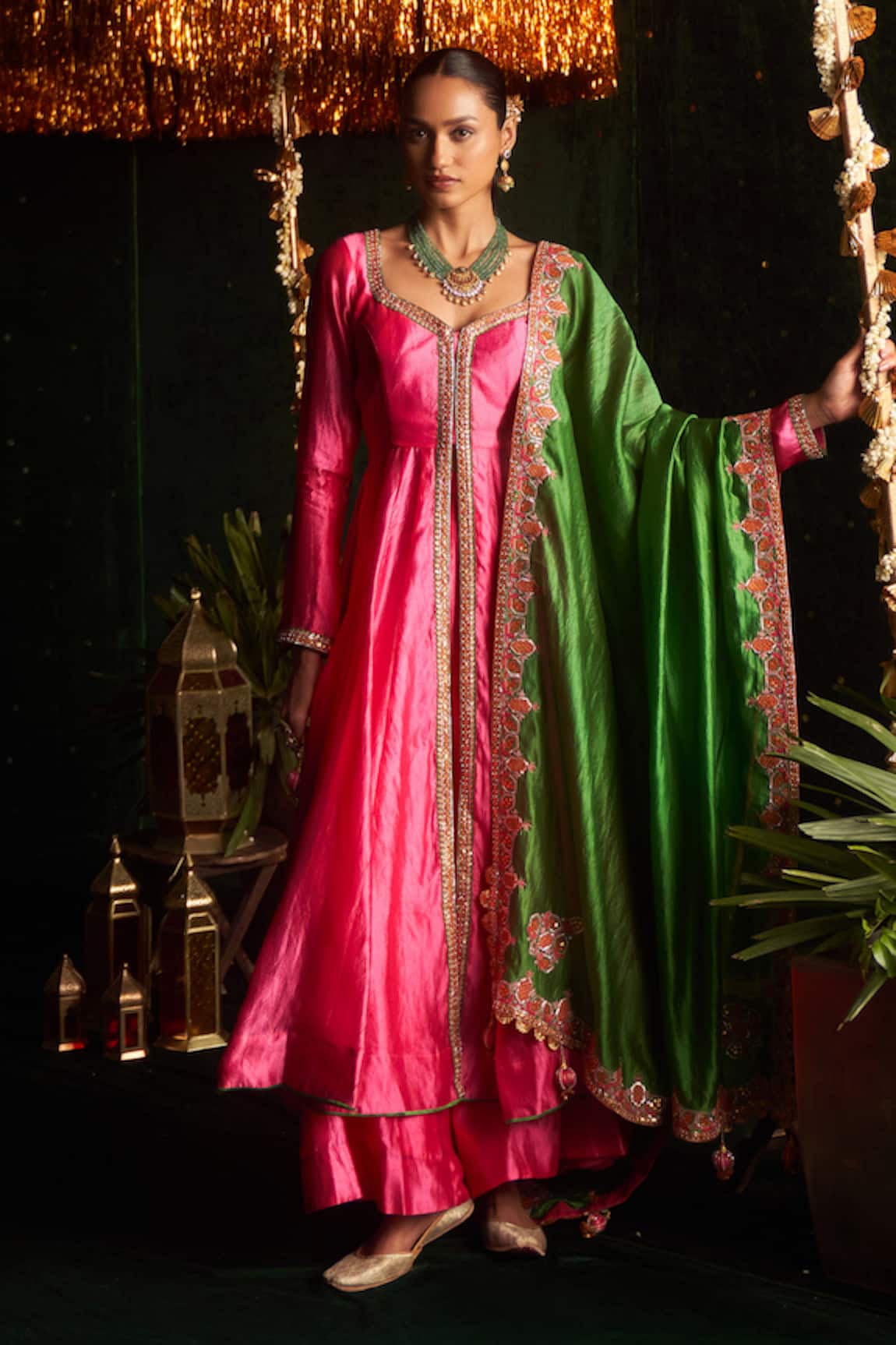 Almaari By Pooja Patel Tumbi Silk Embroidered Anarkali Set