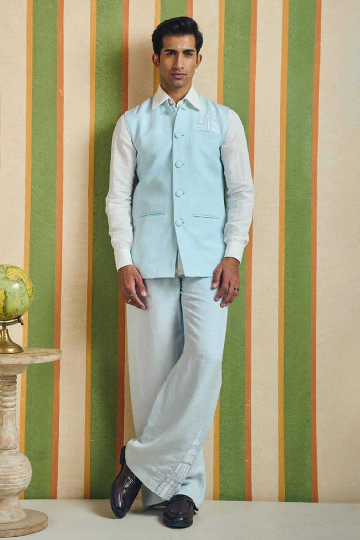 Orthodox Skyline Column Embroidered Trouser
