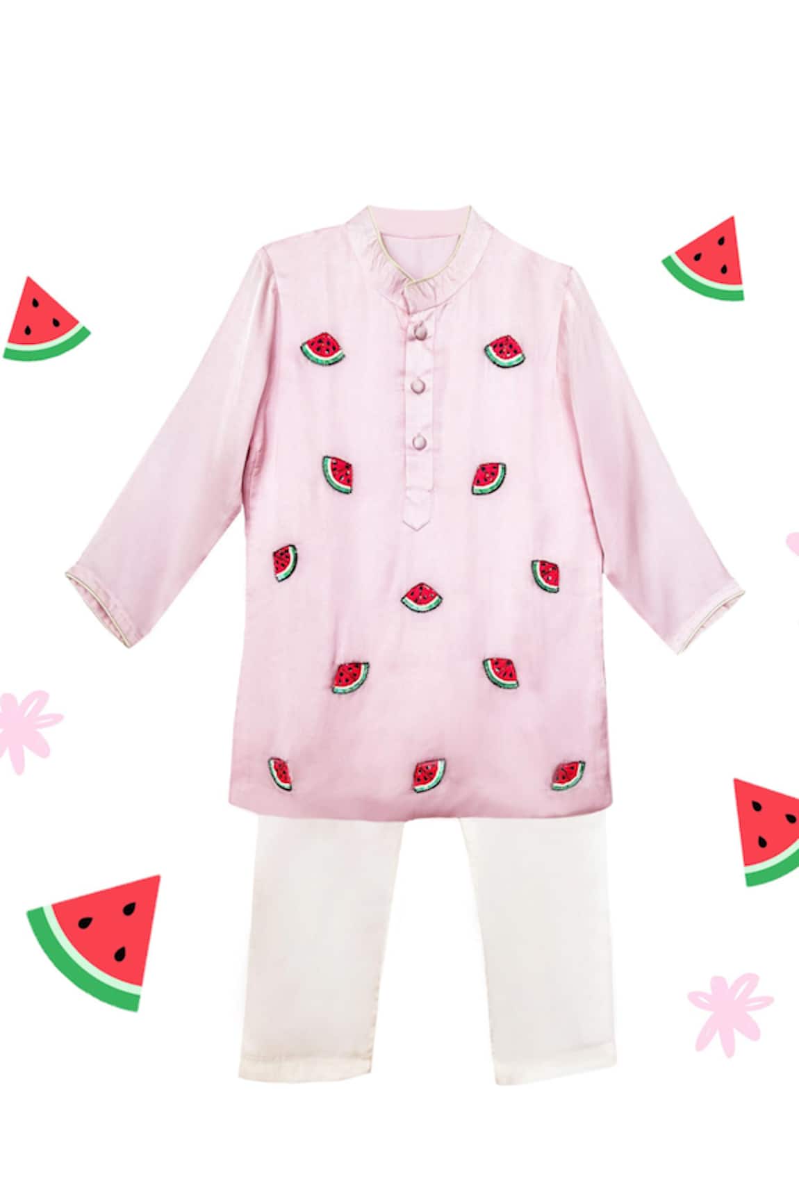 Toddle Kidswear Melon Magic Embroidered Kurta Set