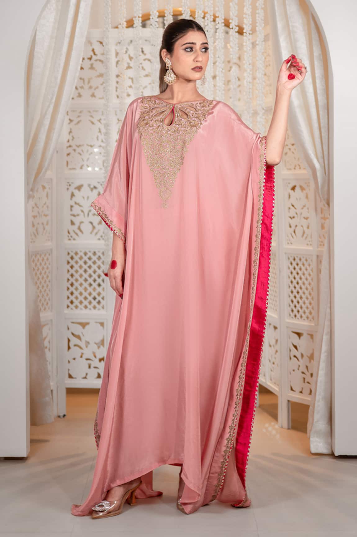 Daljit Sudan Aari & Tilla Embroidered Kaftan