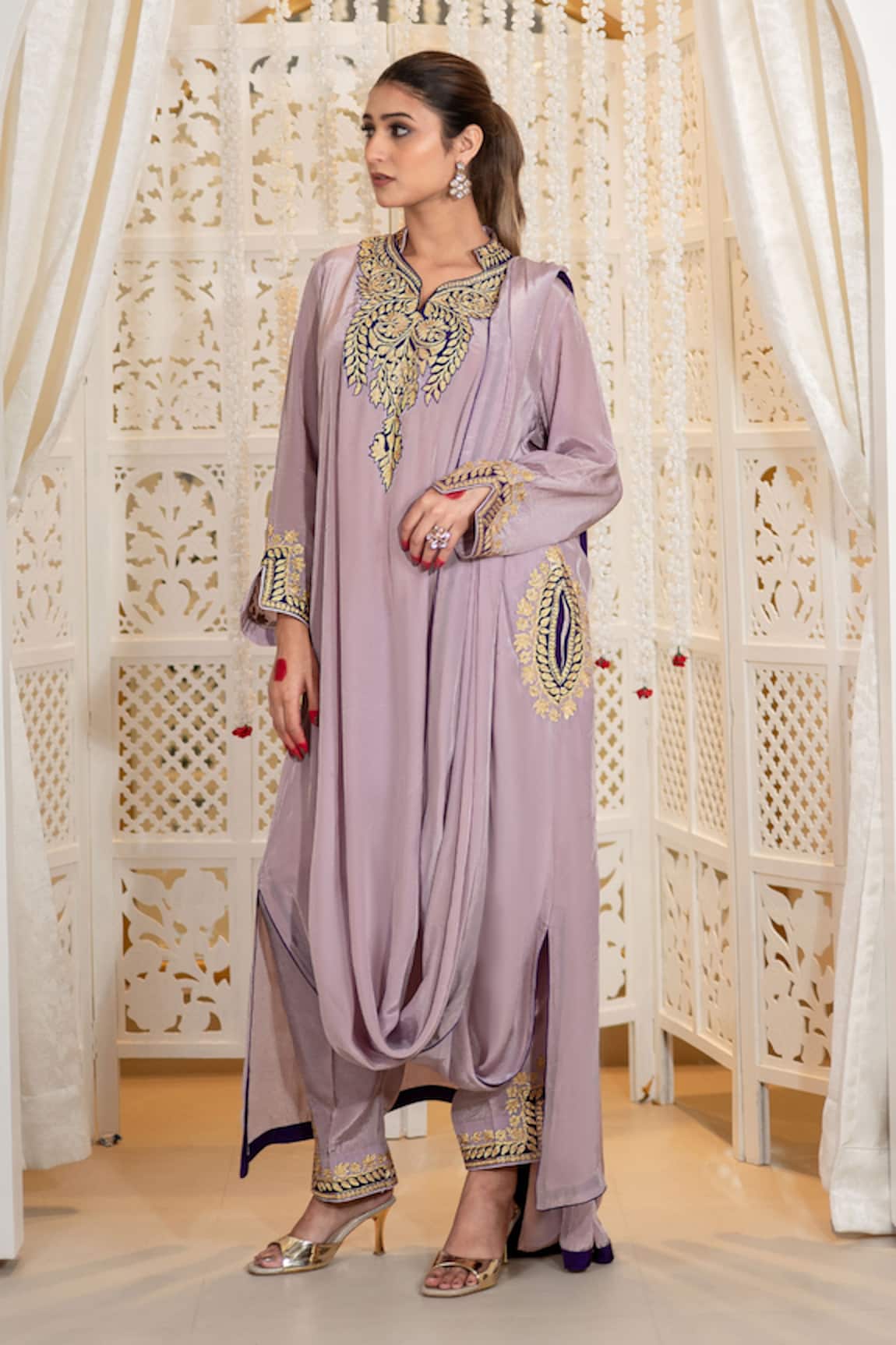 Daljit Sudan Cowl Kurta & Pant Set  