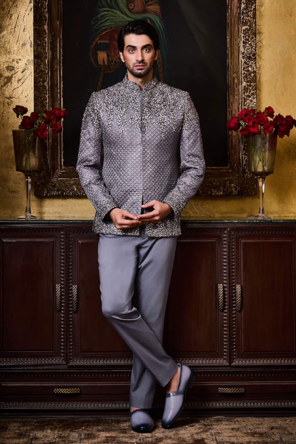 Histori Embroidered Jodhpuri Bandhgala & Pant Set