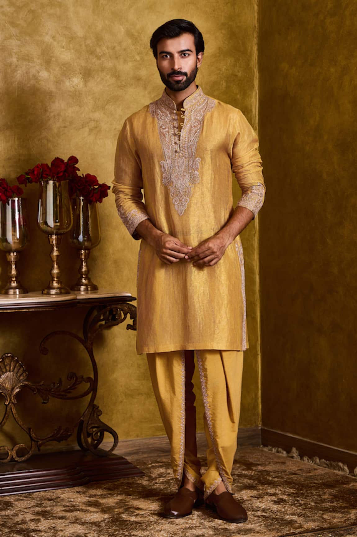 Histori Dori Embroidered Kurta & Dhoti Set