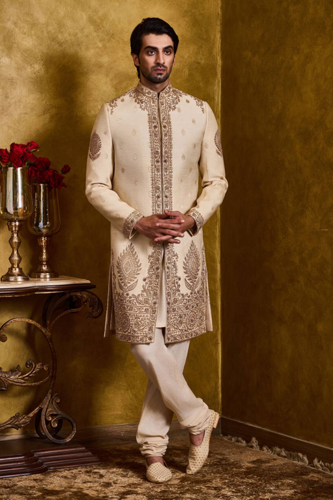 Histori Woven Booti Embroidered Sherwani Kurta Set