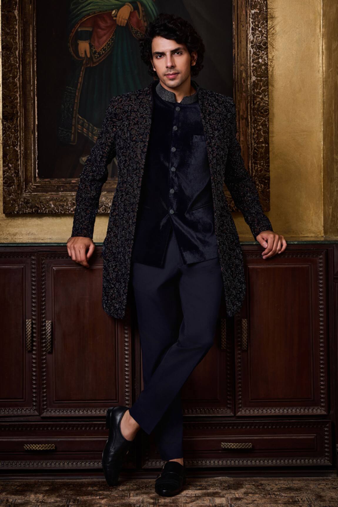 Histori Embroidered Sherwani Jacket Set