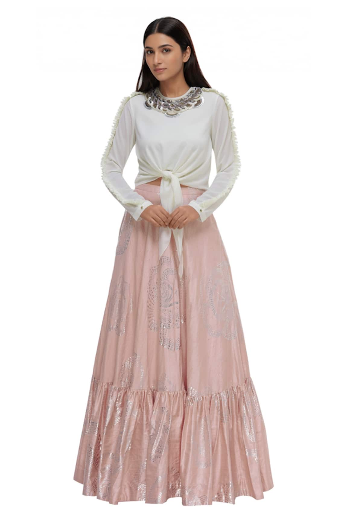 Urvashi Joneja Embellished Tie Up Blouse