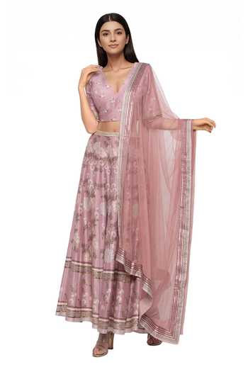 Soup By Sougat Paul Chanderi Printed Lehenga Set 