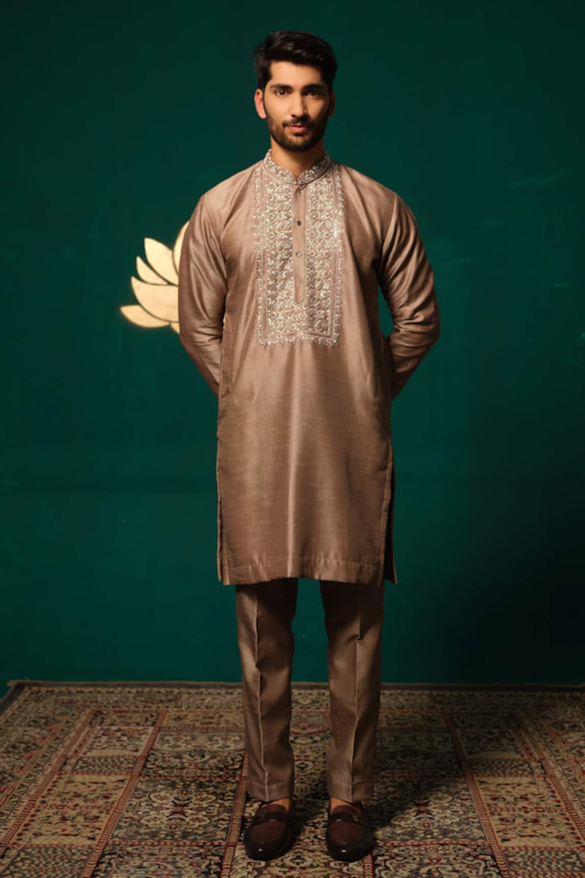 Niloufer By Aasif Ally Cut Dana & Zardozi Handwork Kurta & Pant Set