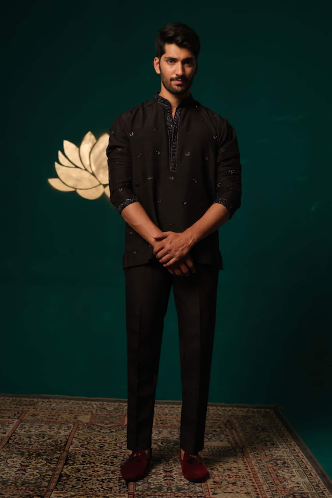 Niloufer By Aasif Ally Zardozi Handwork Short Kurta & Pant Set