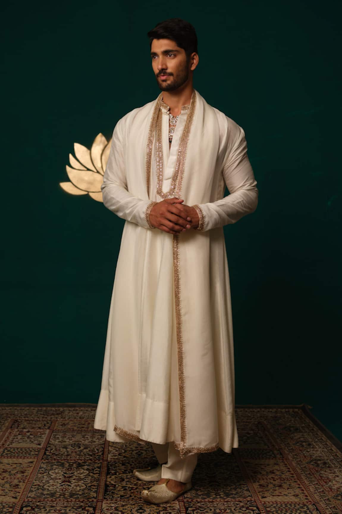 Niloufer By Aasif Ally Zardozi Embroidered Angrakha Kurta Set