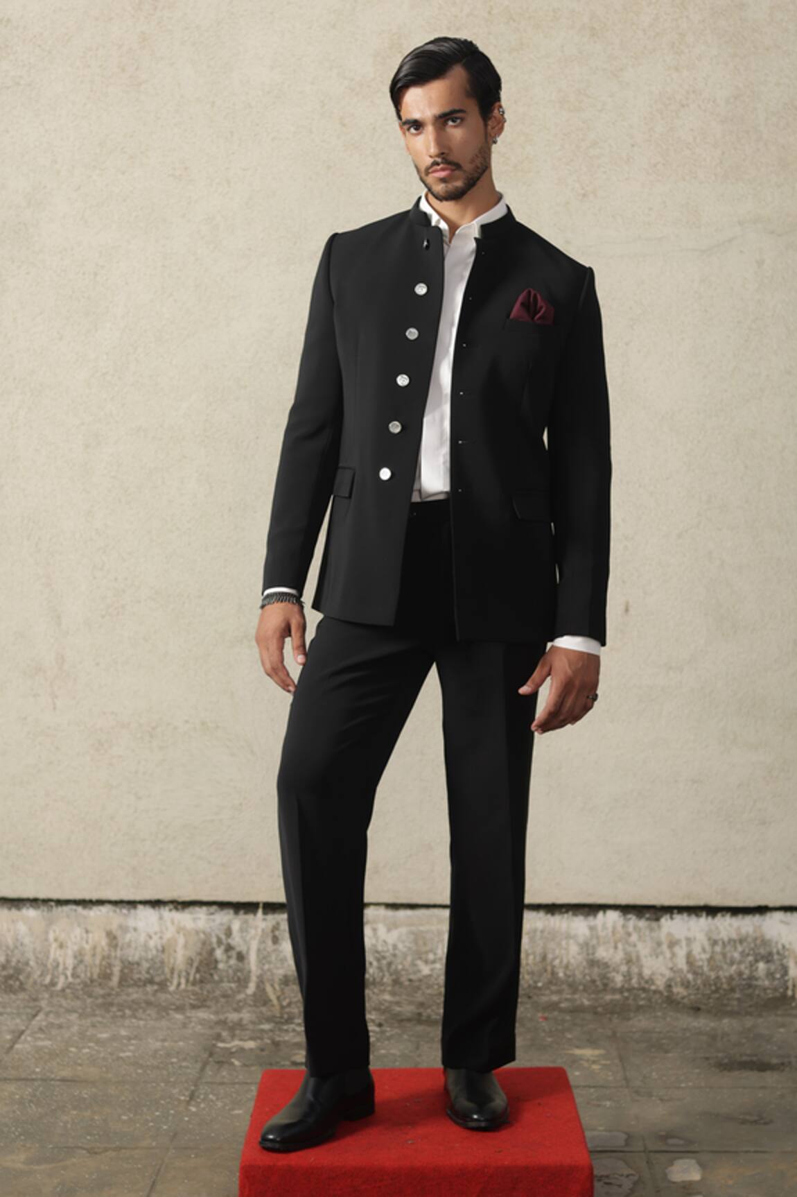 Tisa - Men Structured Bandhgala Set