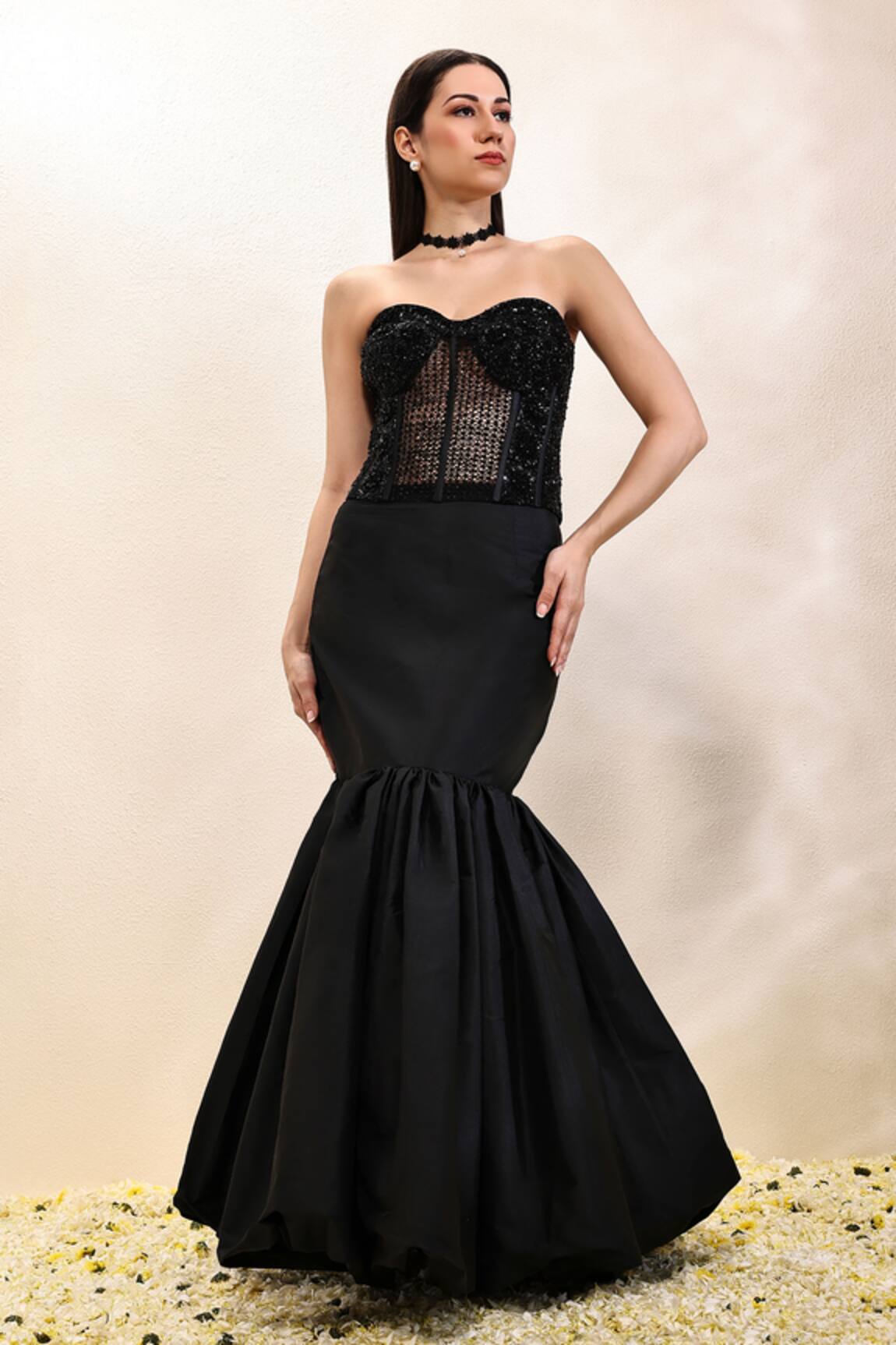 Neha Gursahani Embroidered Corset & Balloon Skirt