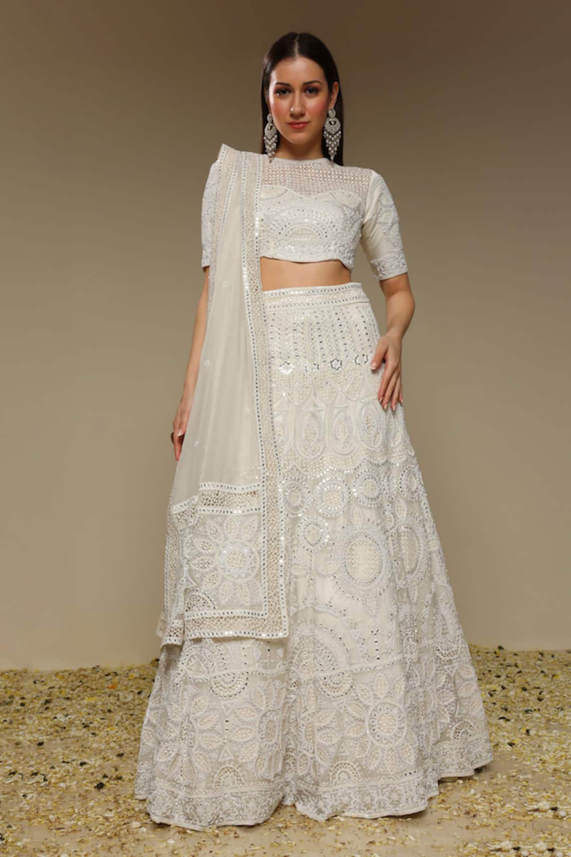 Neha Gursahani Embroidered Lehenga, Blouse & Dupatta Set