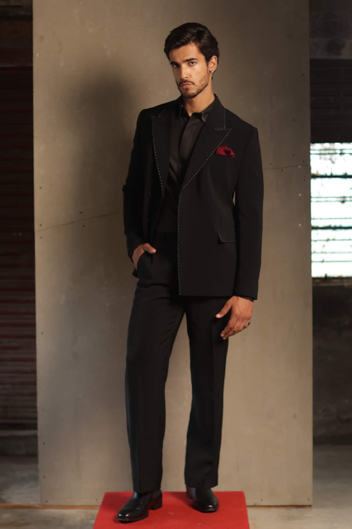 Tisa - Men Double Breasted Pick-Stitch Blazer Set