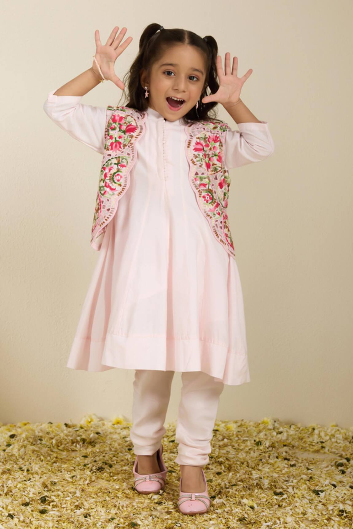 Neha Gursahani Anarkali Kurta & Pant With Embroidered Jacket