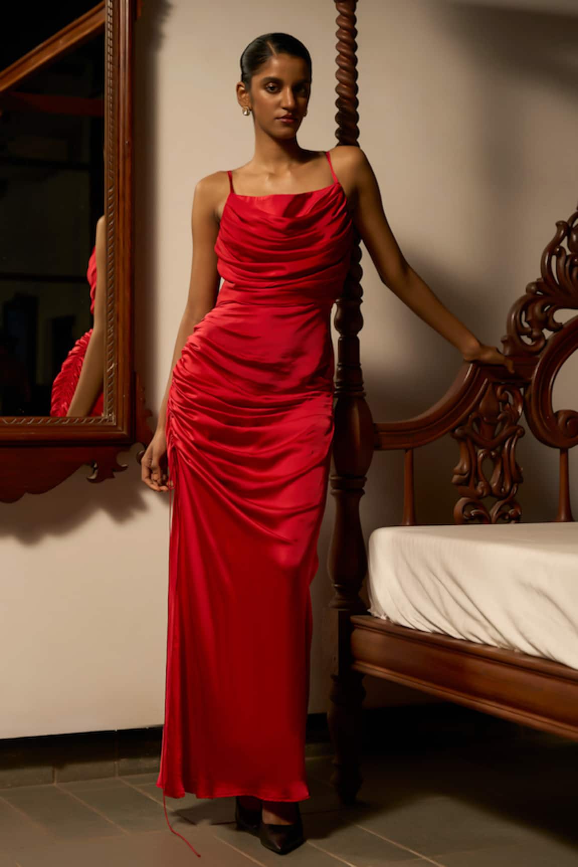 Saangi Cowl Neckline Draped Gown