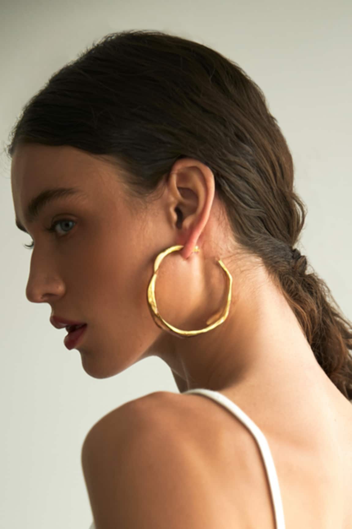 Mnsh Shakti Textured Large Hoop Earrings