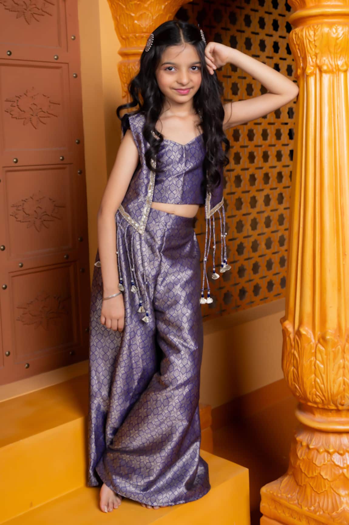 Kirti Agarwal - Pret N Couture Brocade Woven Jacket Palazzo Set