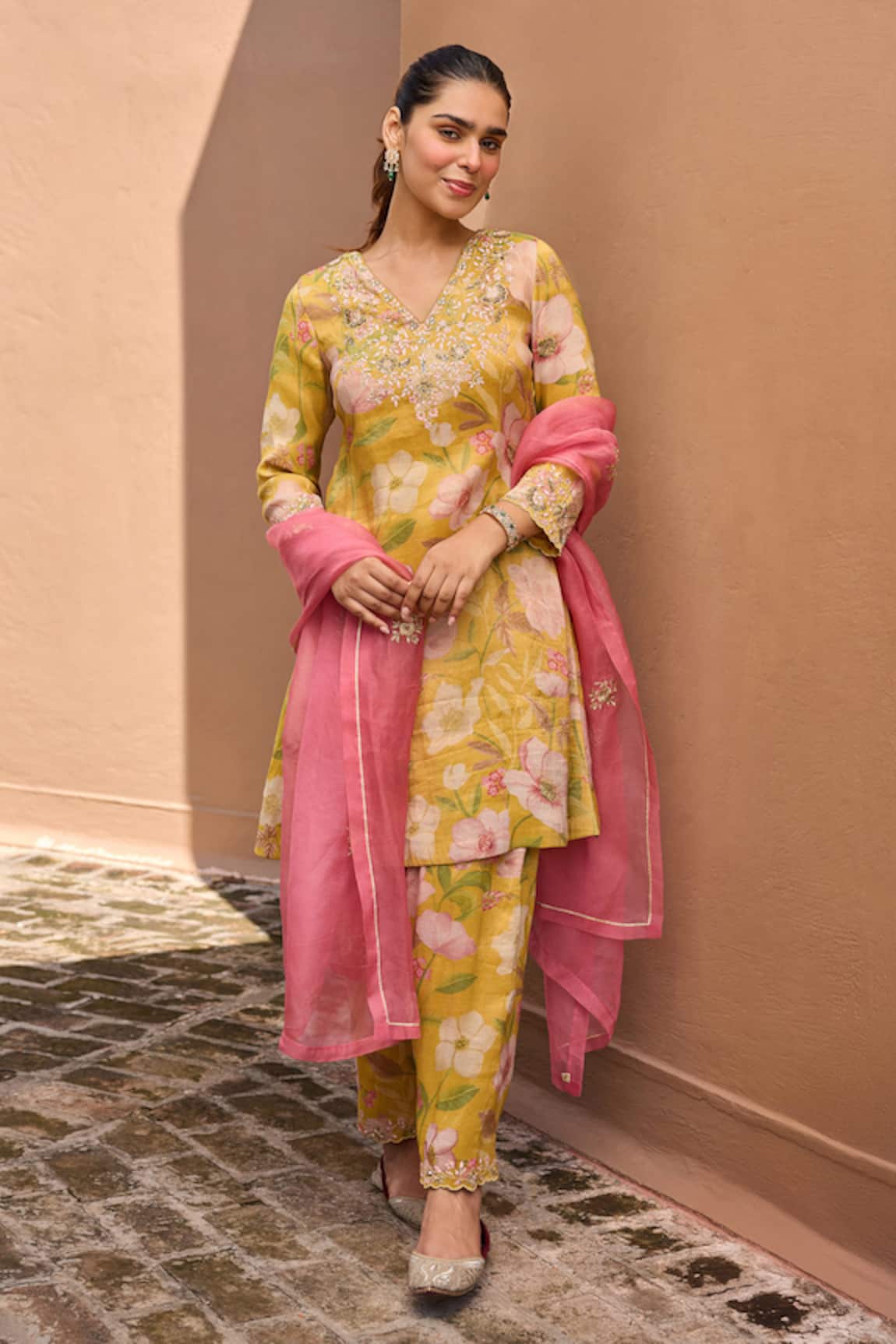 Dohr India Gulbaagh Floral Printed Kurta Set