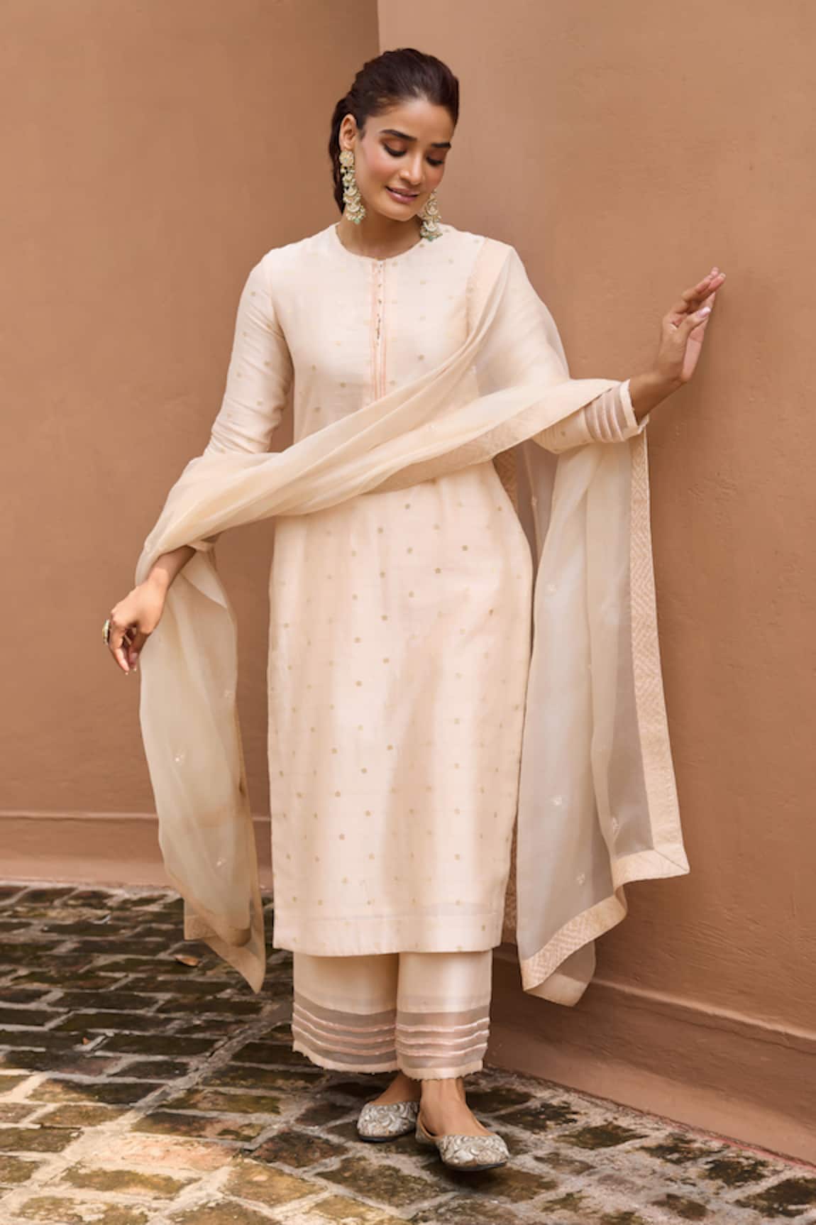 Dohr India Chand Jacquard Kurta Set