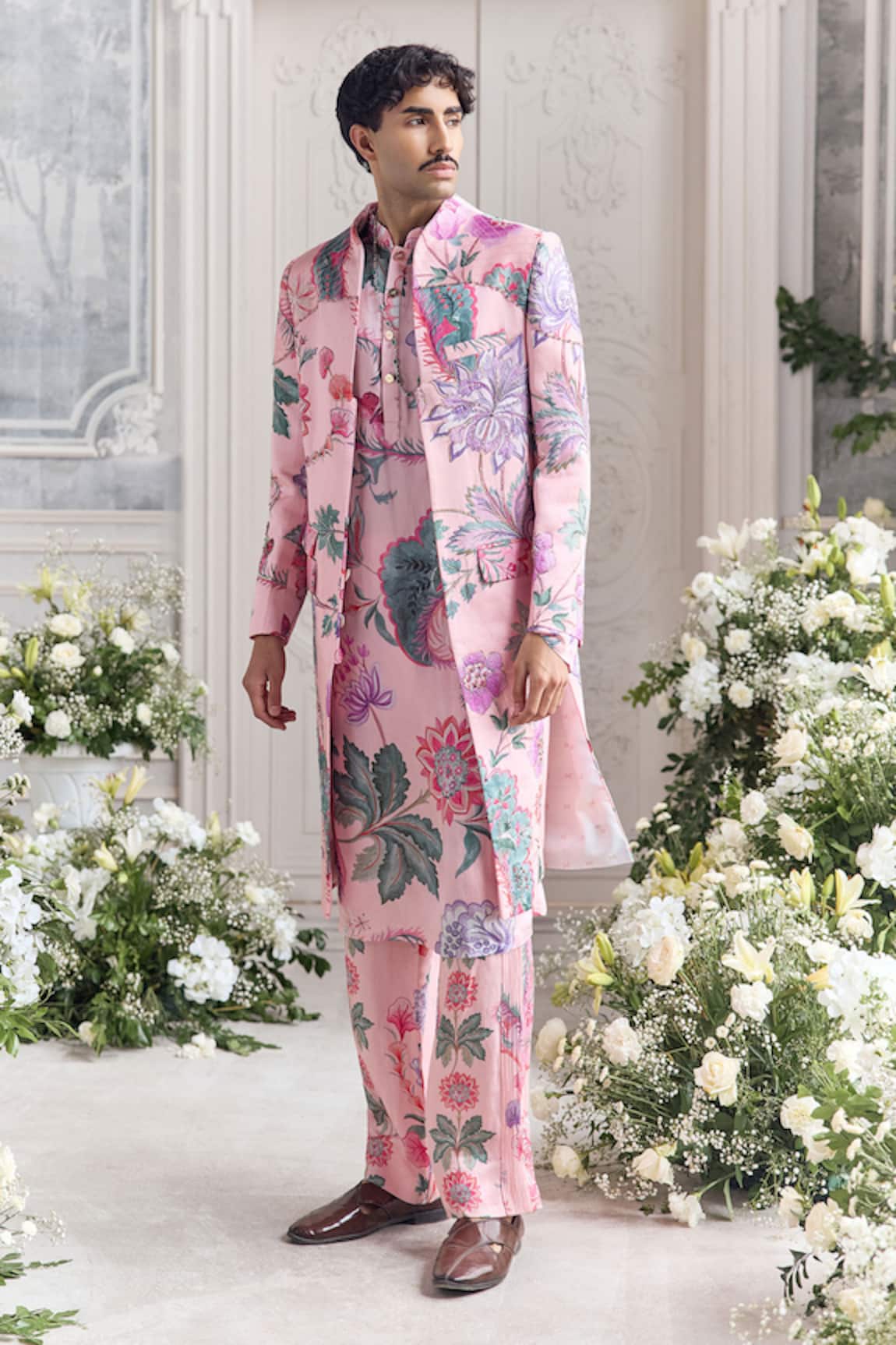 Mahima Mahajan Faizan Fanah Print Embroidered Sherwani Set