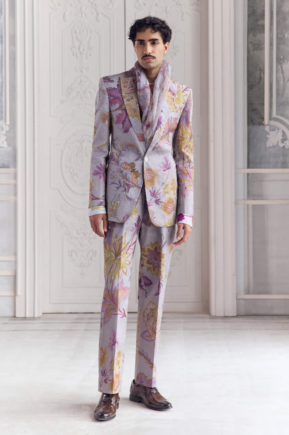 Mahima Mahajan Aamil Quilted Hand Embroidered Blazer Trouser Set