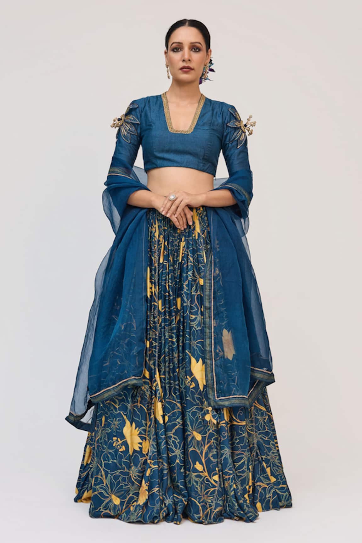 Ruchi Marodia Krishna Kamal Embroidered Lehenga Set 