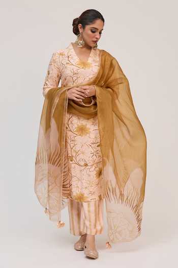 Ruchi Marodia Krishna Kamal Print Kurta Set 