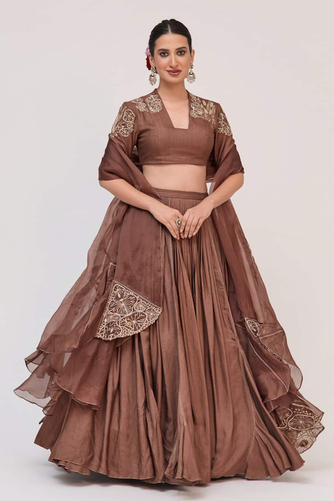 Ruchi Marodia Lotus Bloom Embroidered Lehenga Set 