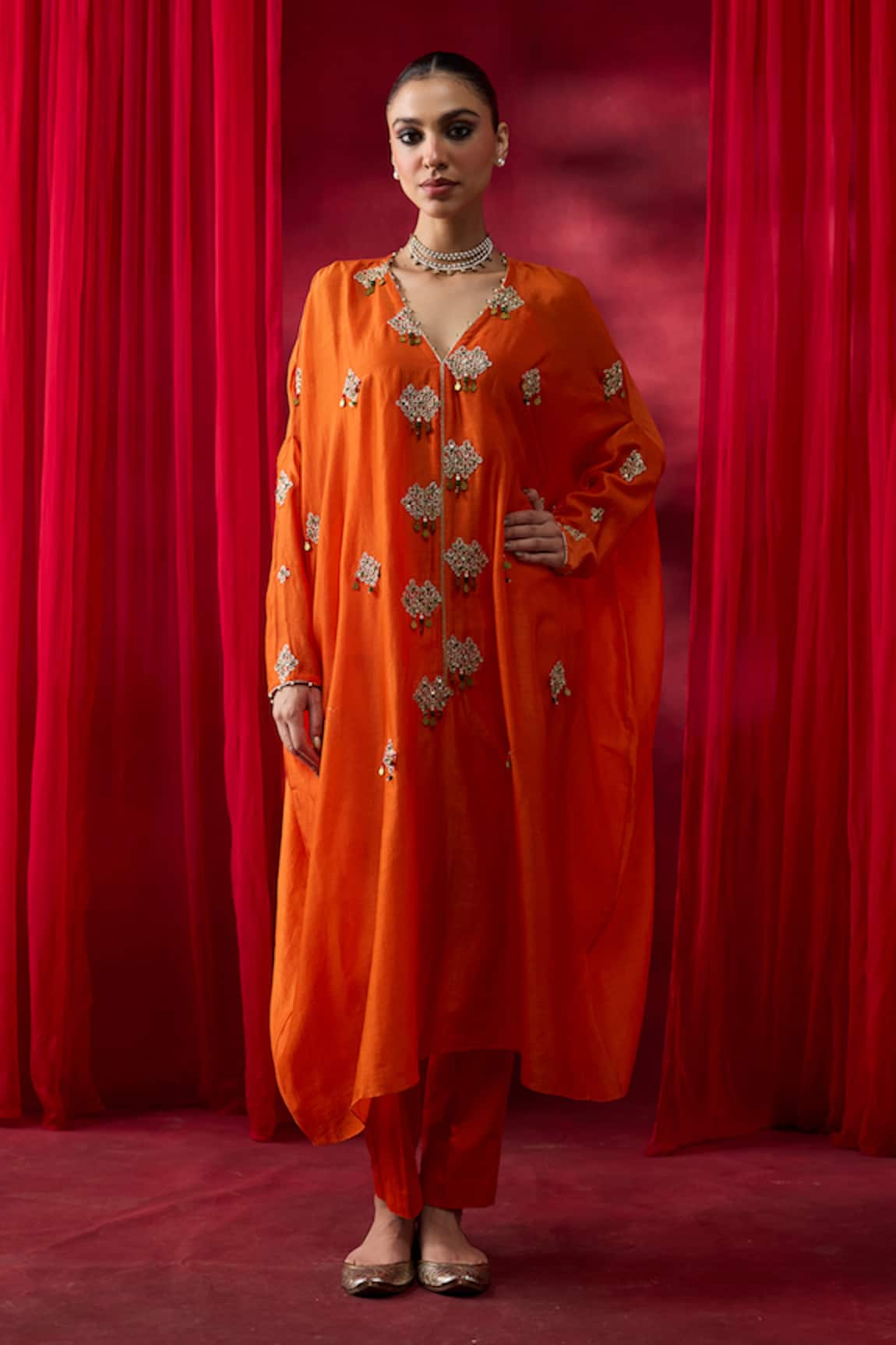 Shikha Mehta Kimika Embroidered Kaftan Set