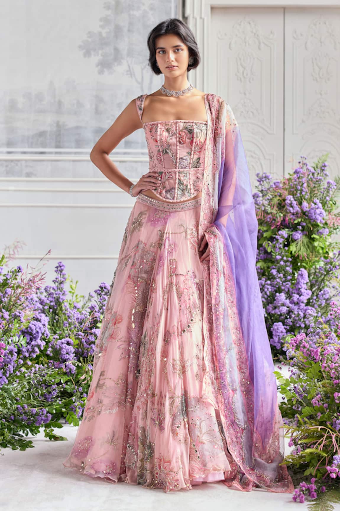 Mahima Mahajan Izel Embroidered Corset Lehenga Set With Dupatta