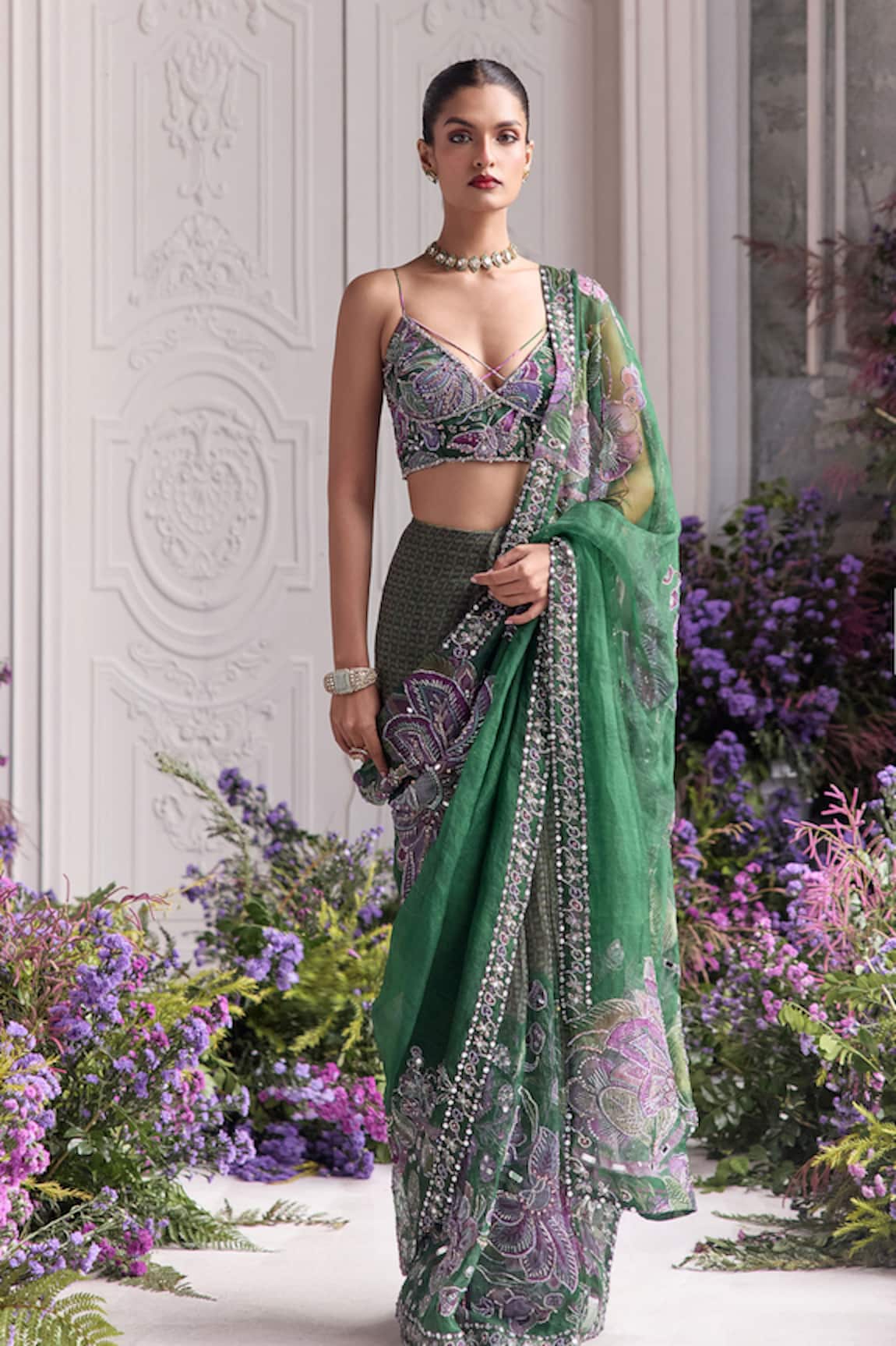Mahima Mahajan Zumra Pre-Draped Saree & Padded Blouse Set