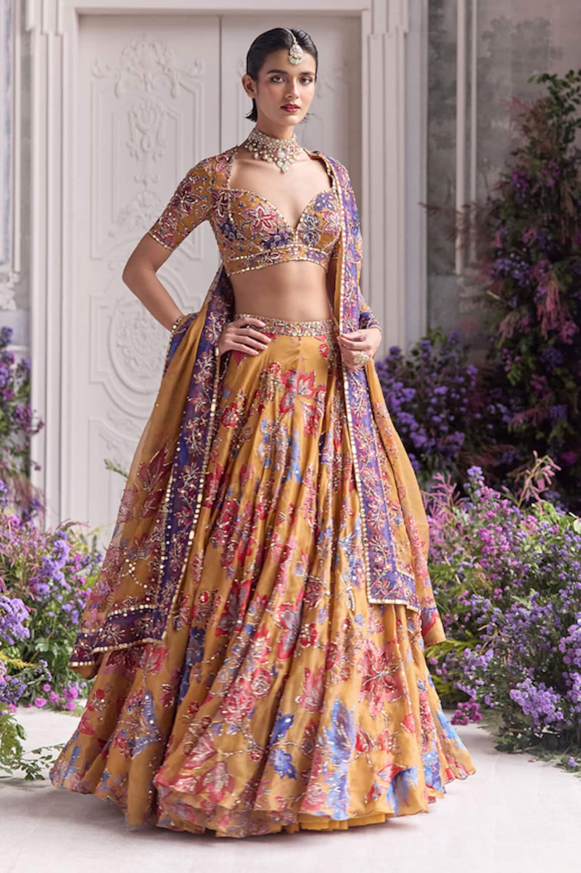 Mahima Mahajan Zena Floral Embroidered Lehenga Set