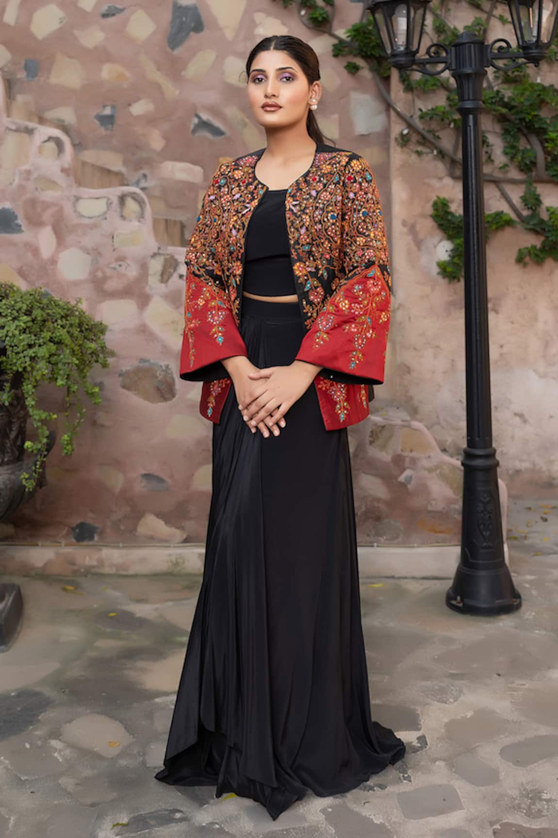 Nidhi Kejriwal Embroidered Jacket Skirt Set