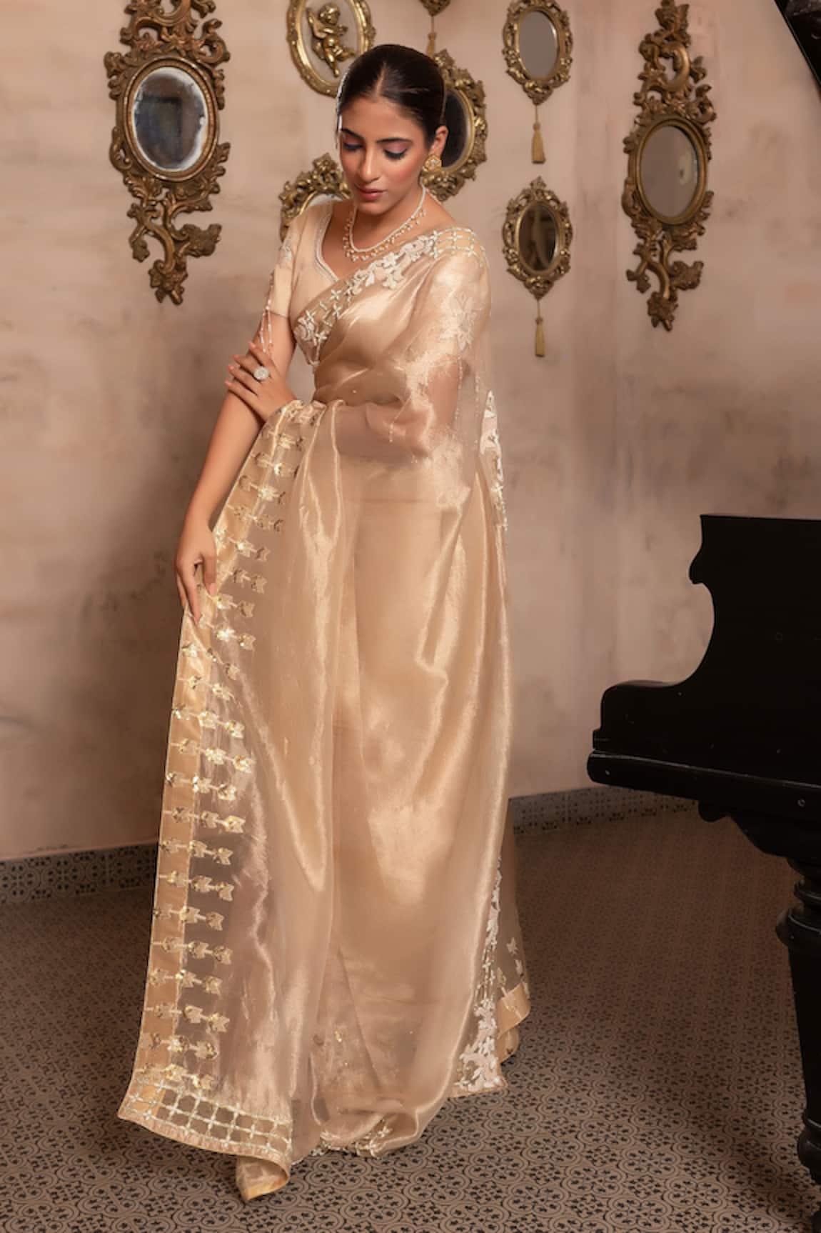 Nidhi Kejriwal Embroidered Saree With Blouse