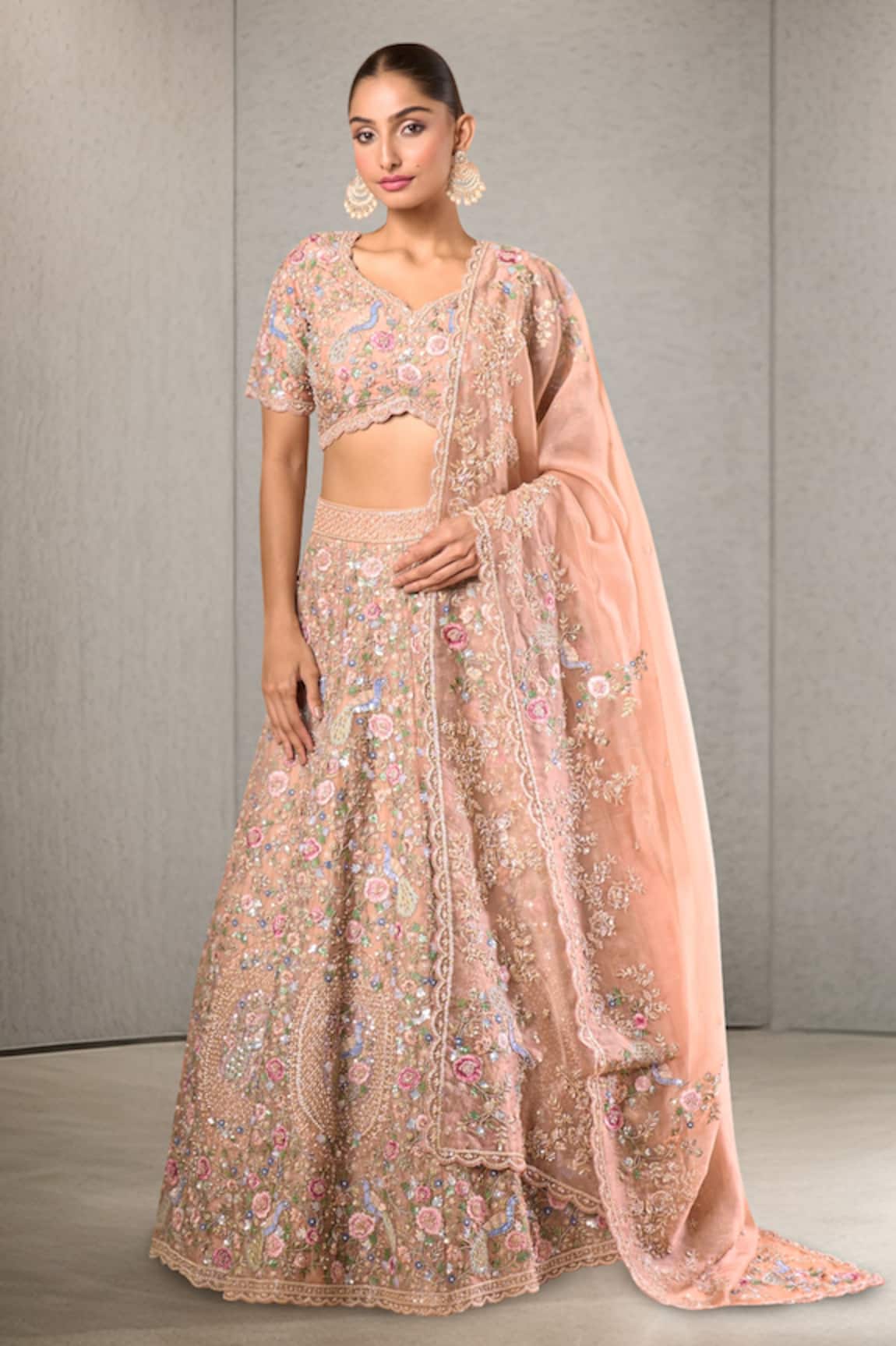 Azeera Floral Thread Embroidered Lehenga Set 