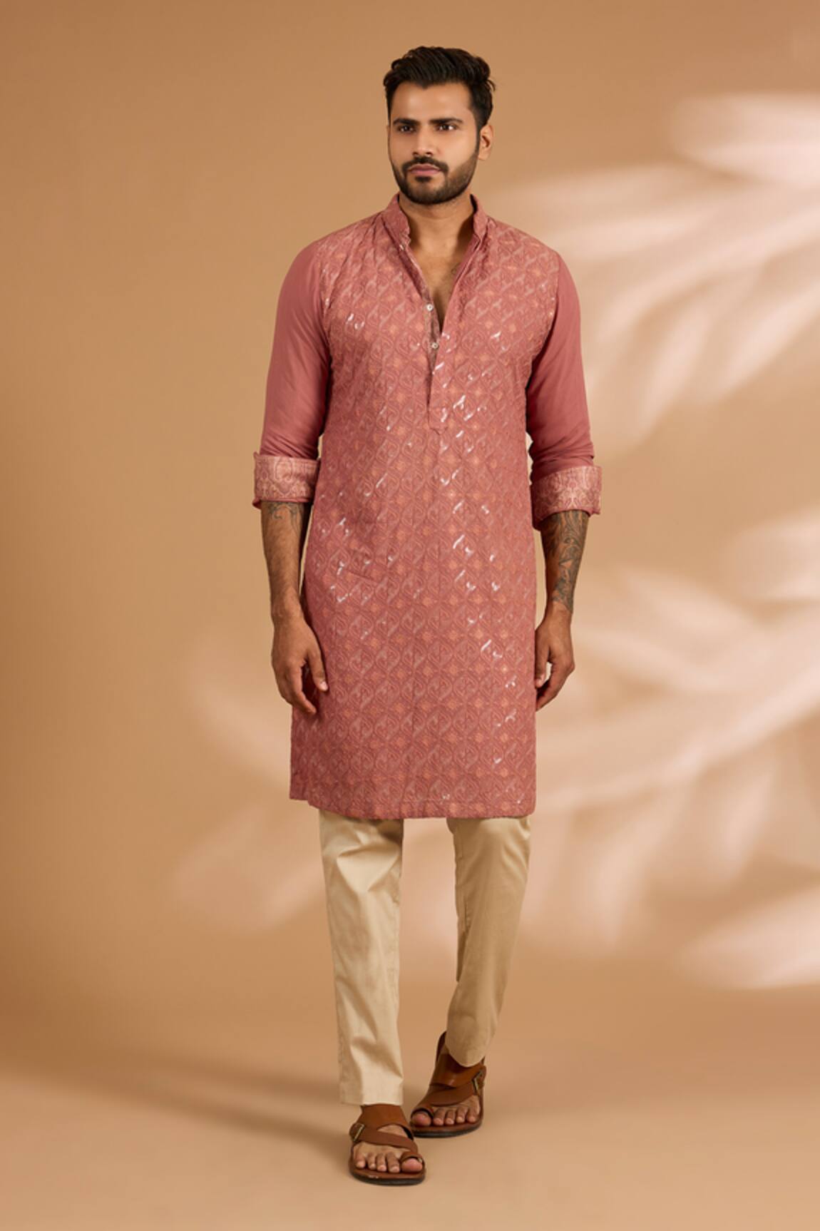 Rabani & Rakha Thread & Sequin Embroidered Kurta Set 