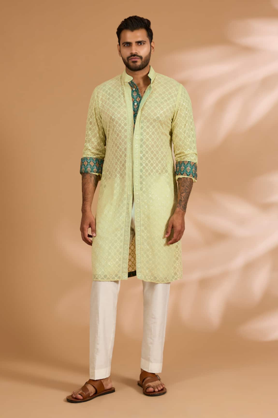 Rabani & Rakha Georgette Sequin & Thread Jaal Kurta Set 