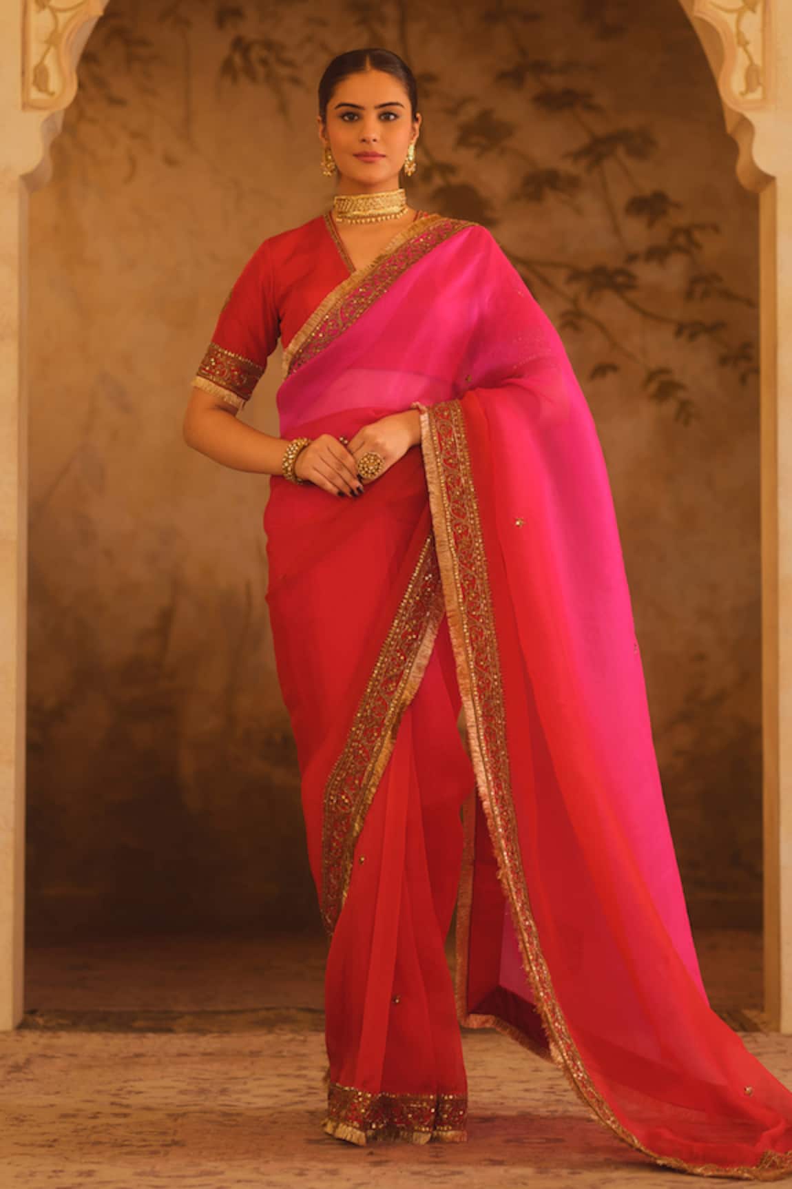 AFRIYA Organza Saree With Blouse