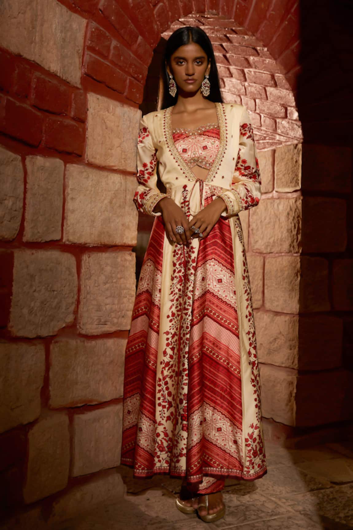 Saangi Mehr Rang Embroidered Jacket Pant Set