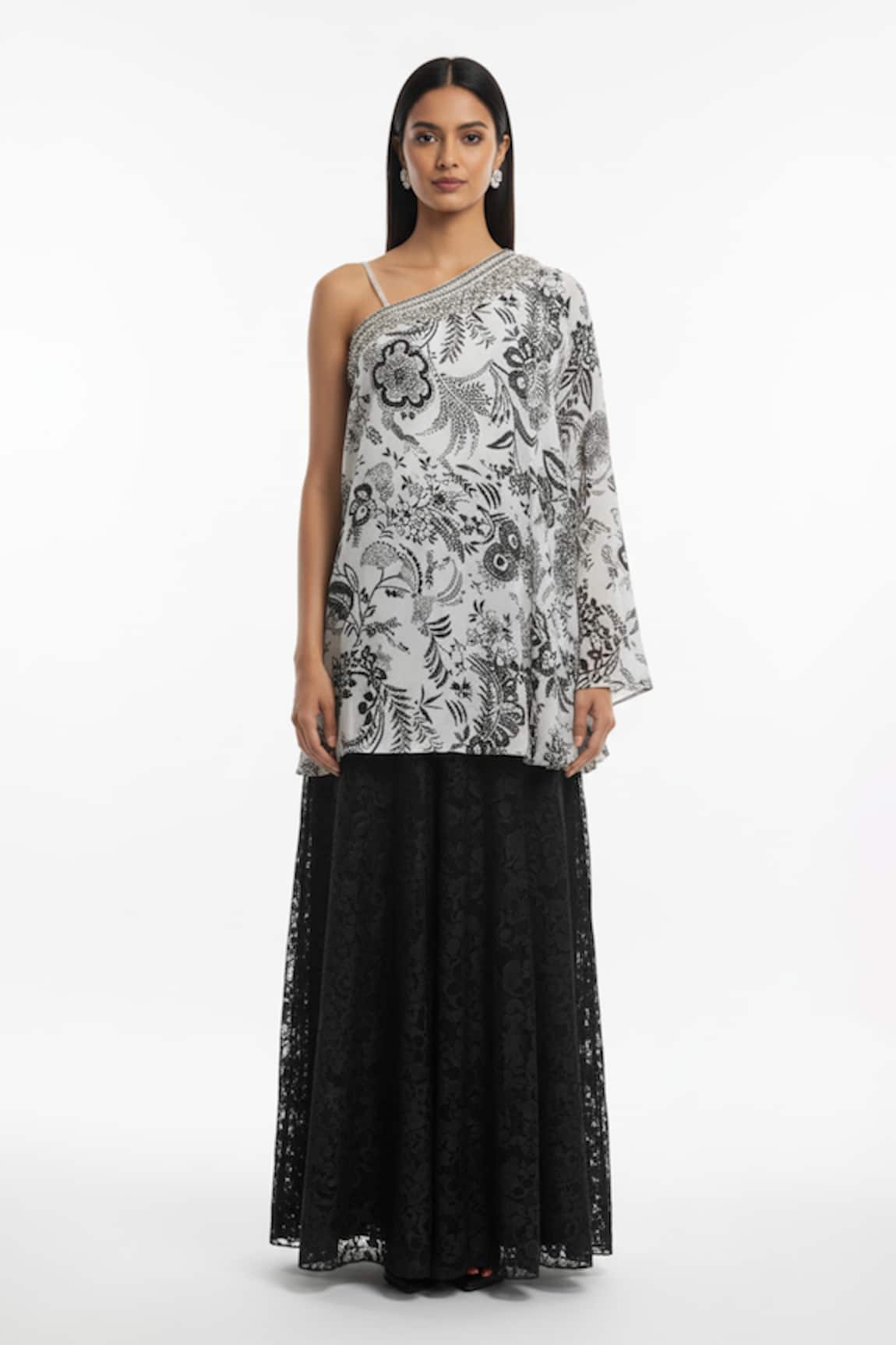 Basanti - Kapde Aur Koffee White Crepe Embroidered Sharara Set