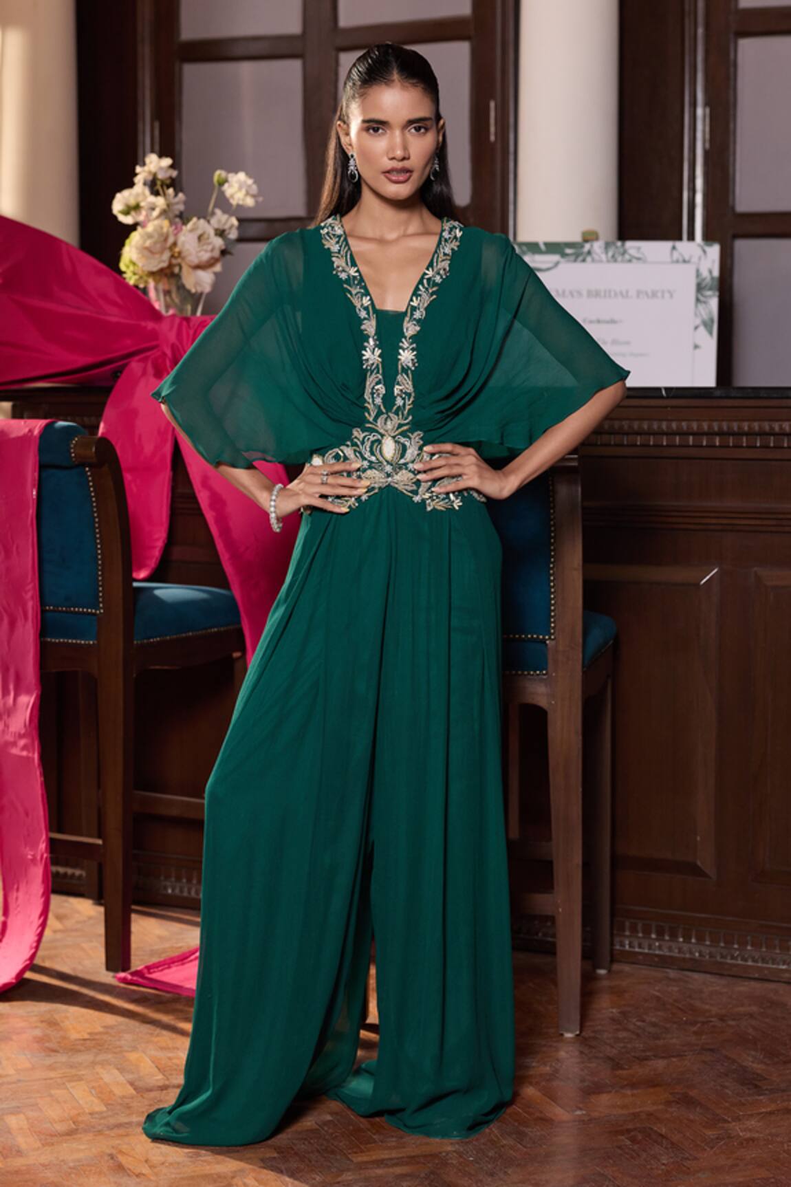 Seema Thukral Sunaina Embellished Pleated Jumpsuit