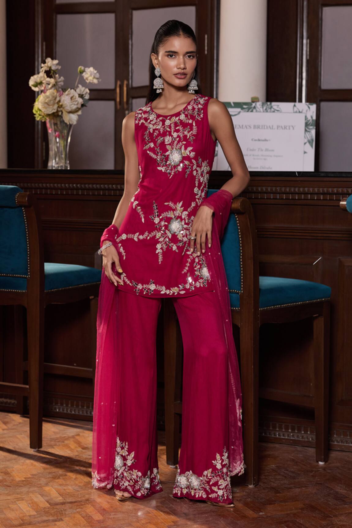 Seema Thukral Anchal Embellished Sleeveless Kurta Pant Set