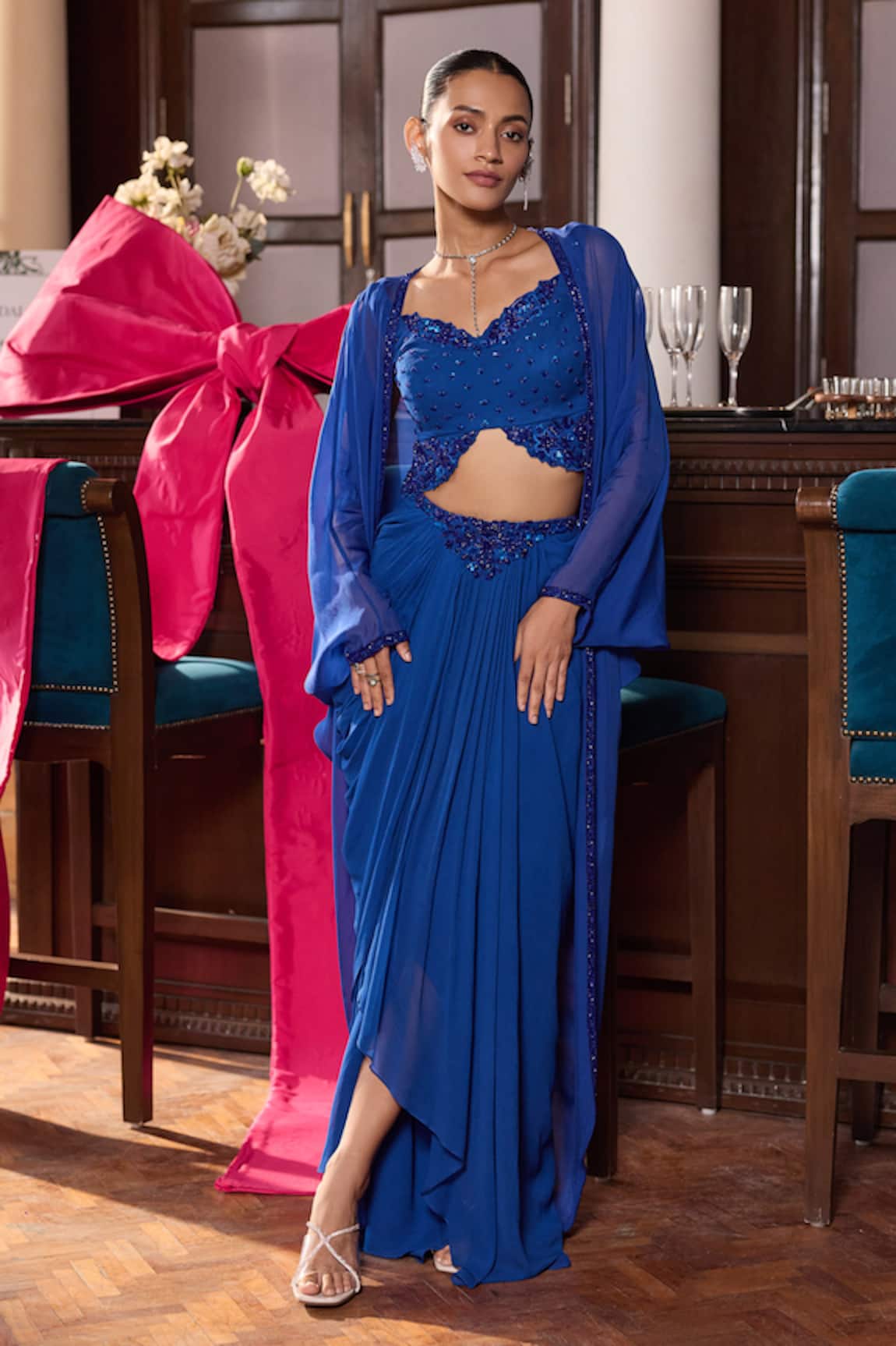 Seema Thukral Pragya Embellished Cape Skirt Set