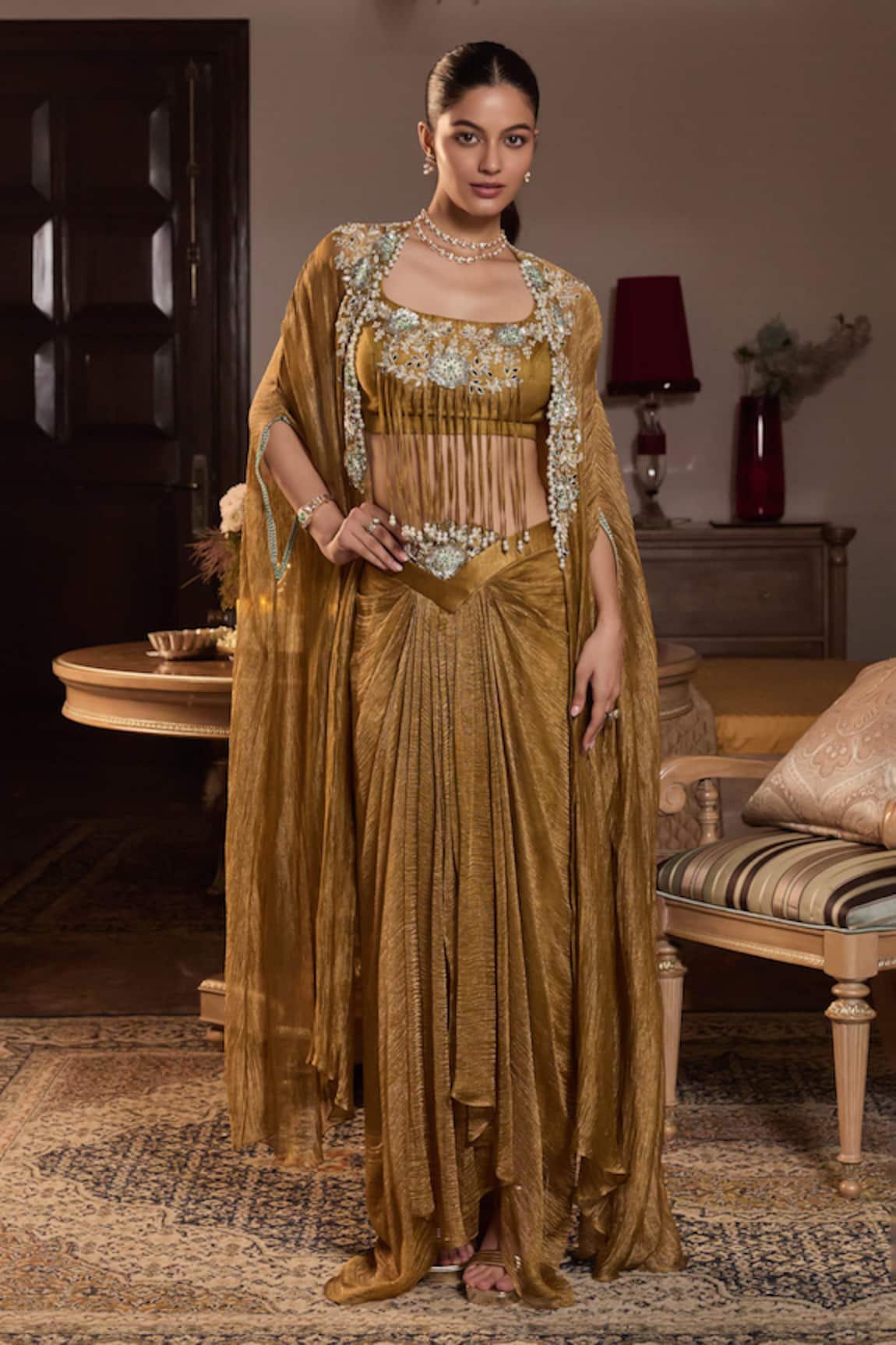 Seema Thukral Navya Embellished Cape Skirt Set