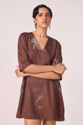 The Summer House Stad Zodiac Print Shift Dress 